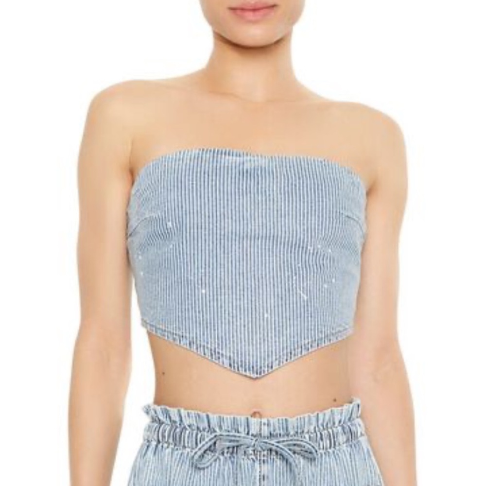 Pinstriped Tube Top